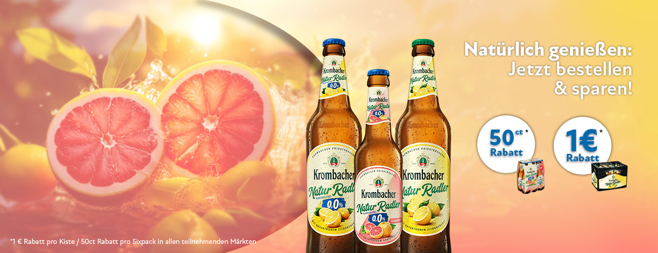 Krombacher Naturradler Rabattaktion 1 Euro - KW 22 und 23 in 2026